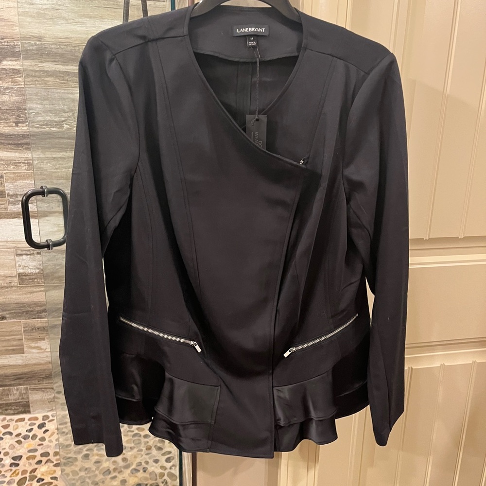 Lane Bryant Moto Style Jacket/Blazer- Black - Size 18- New With Tags